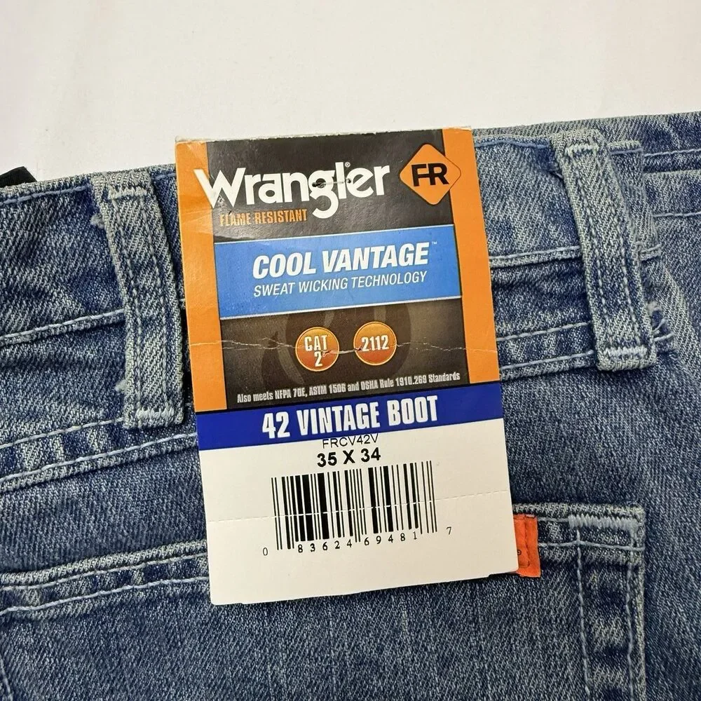 Wrangler FR 42 Vintage Boot Relaxed Fit Jeans FRCV42V CAT 2 2112 35X34